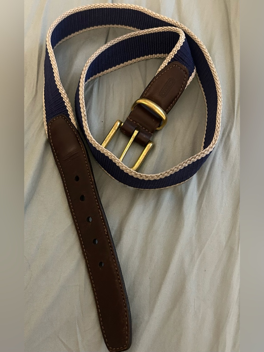 VTG Coach Women’s Leather and Rope Belt w Gold Buckle